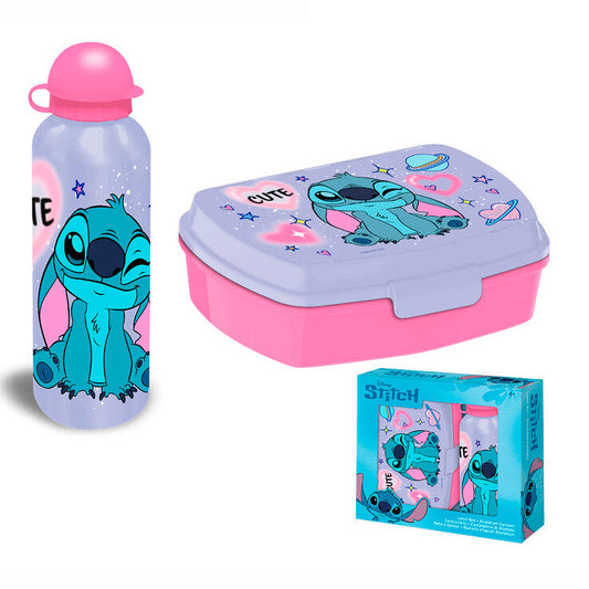 disney stitch aluminum water bottle and sandwich box set