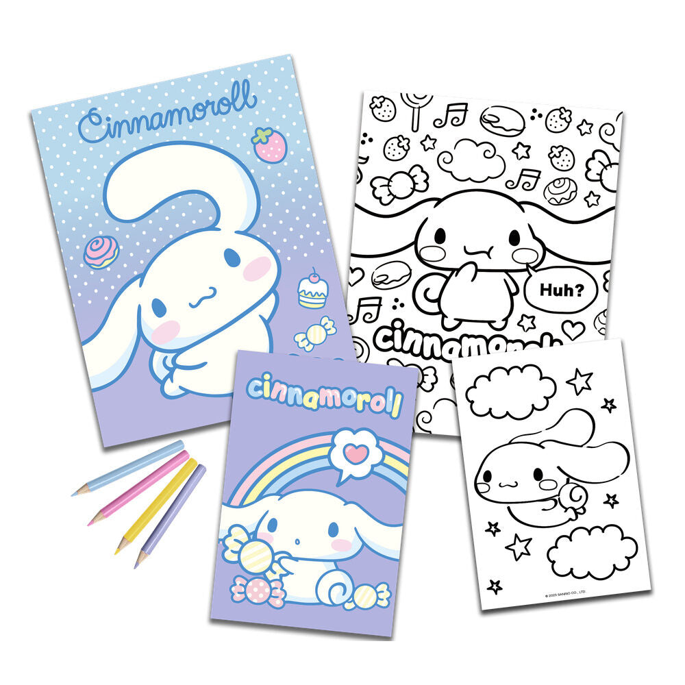cinnamoroll hello kitty coloring set
