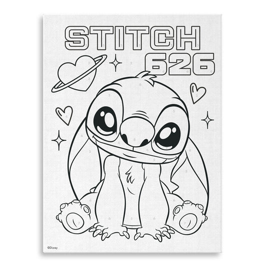 paint by numbers on canvas  watercolors stitch disney