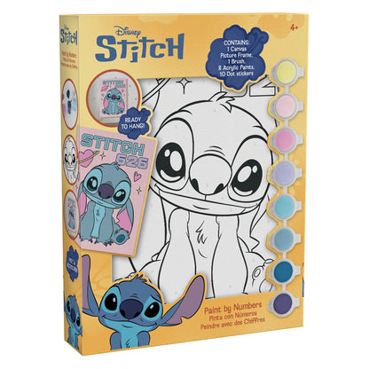 Pintura por números sobre lienzo  acuarelas Stitch Disney