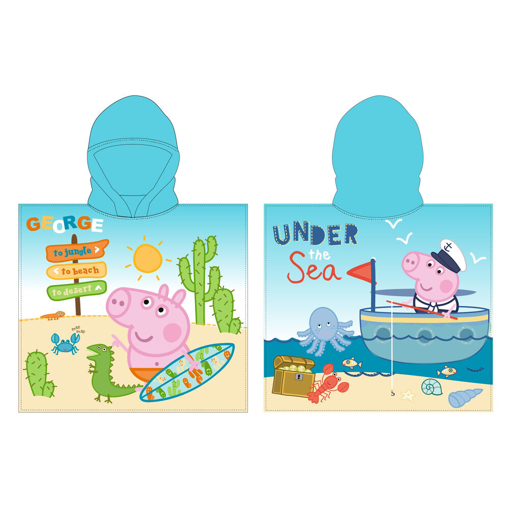 george peppa pig microfiber poncho towel
