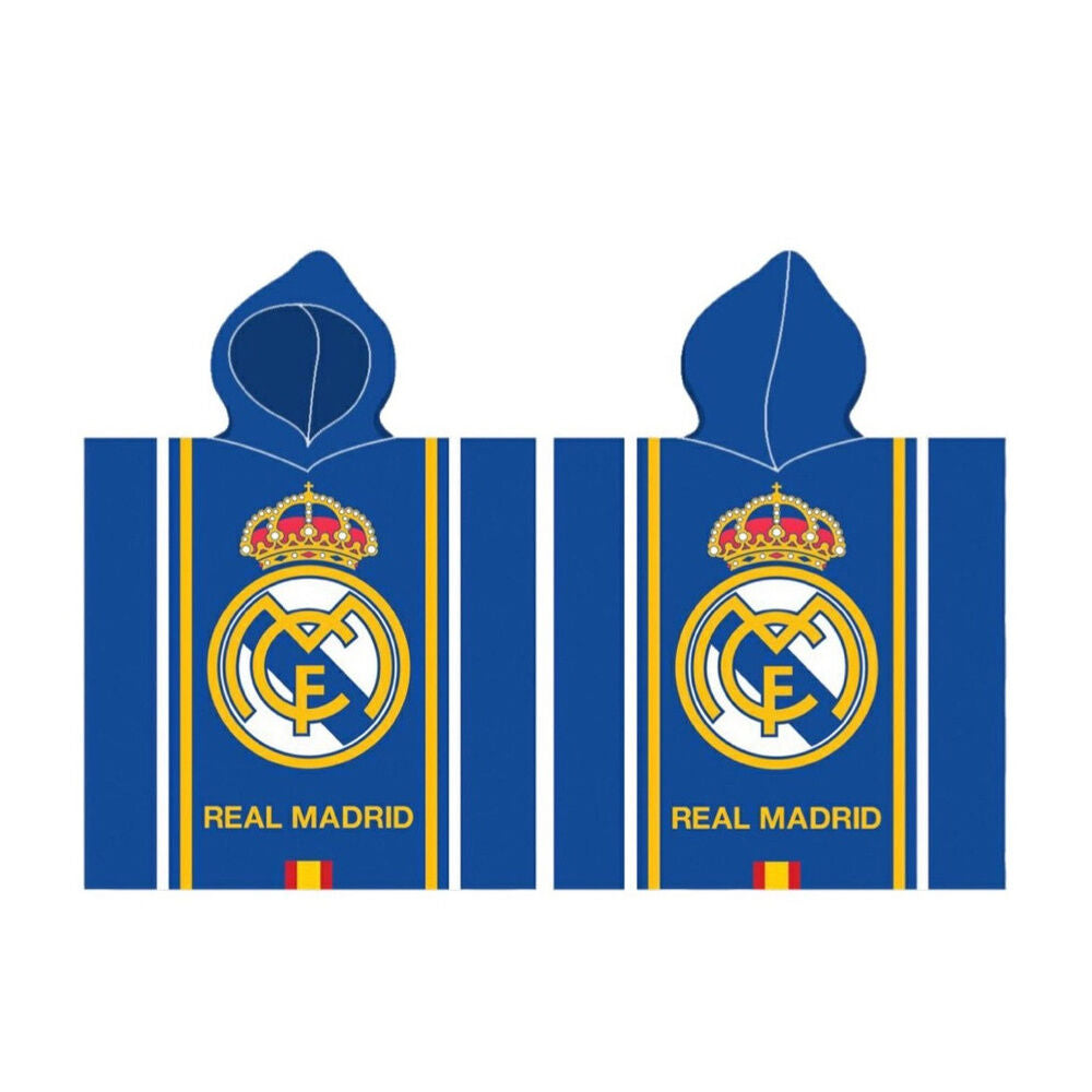 real madrid cotton poncho towel