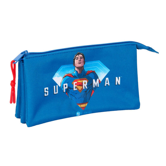 superman dc comics triple pencil case