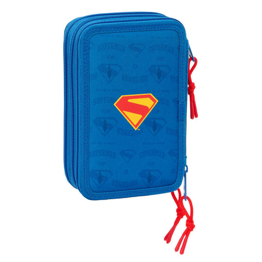 Estojo triplo para lápis do Superman da DC Comics com 37 peças