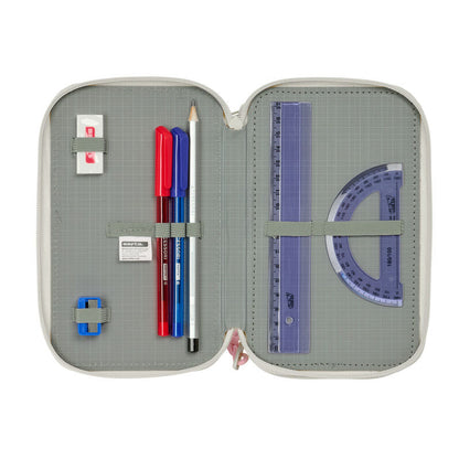 Trousse triple Minnie Disney menthe 37 pièces