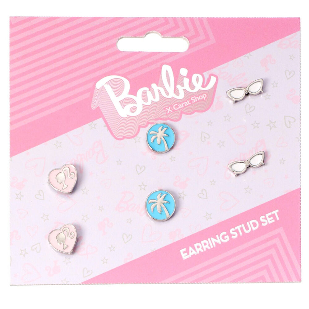 set of 3 barbie earrings