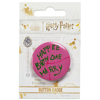 happee birthdae cake harry potter badge