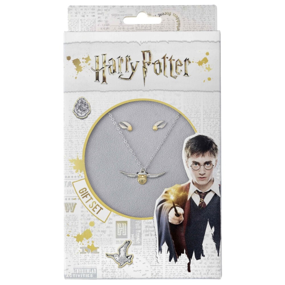 Harry Potter Golden Snitch Pendant Earrings Set