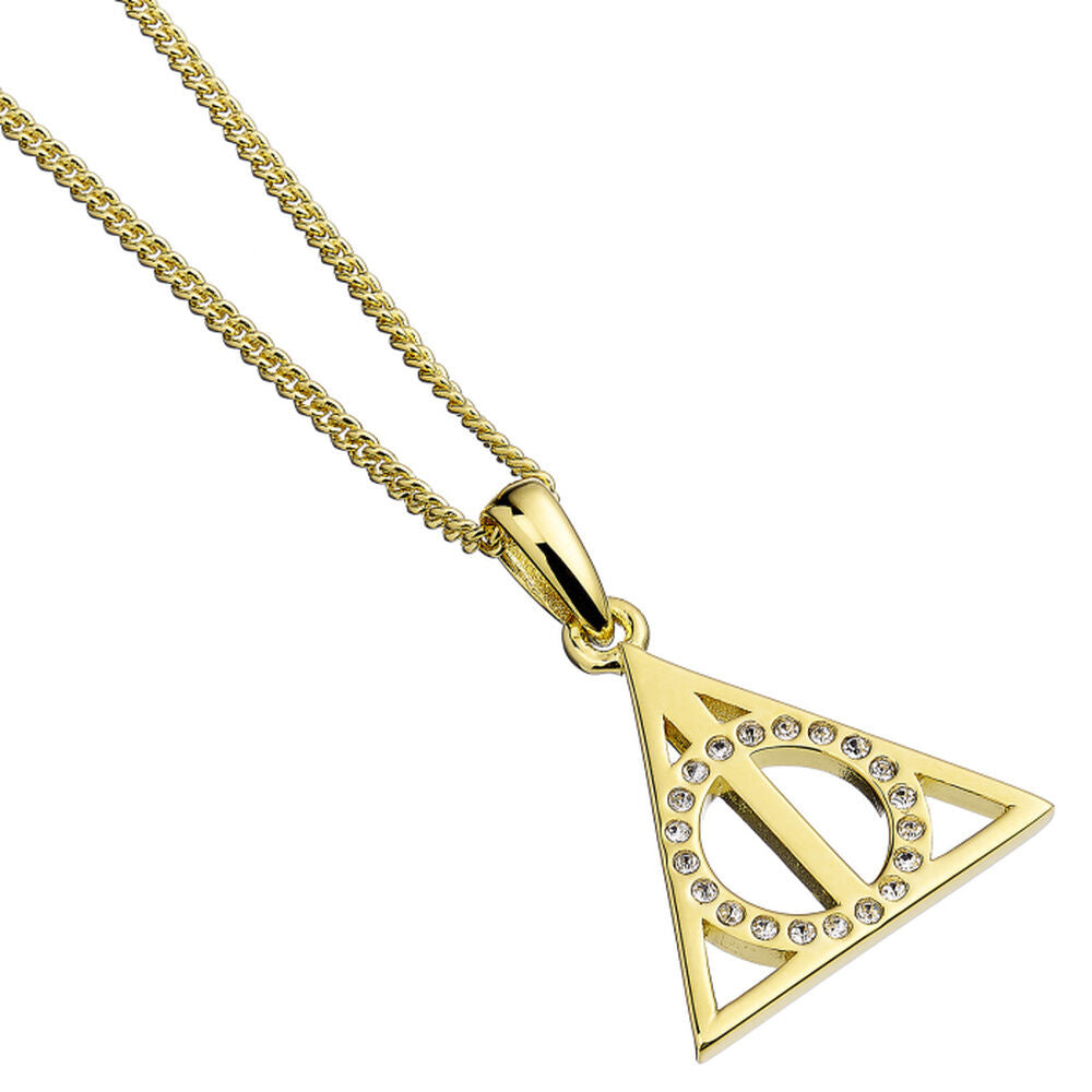 deathly hallows harry potter pendant  silver gold plated