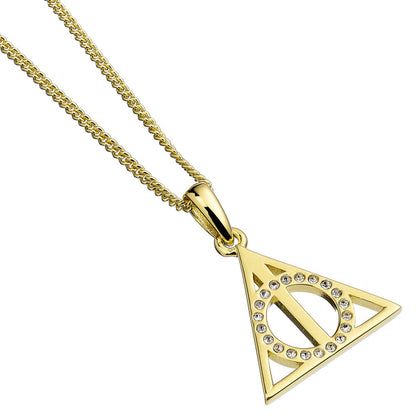 deathly hallows harry potter pendant  silver gold plated