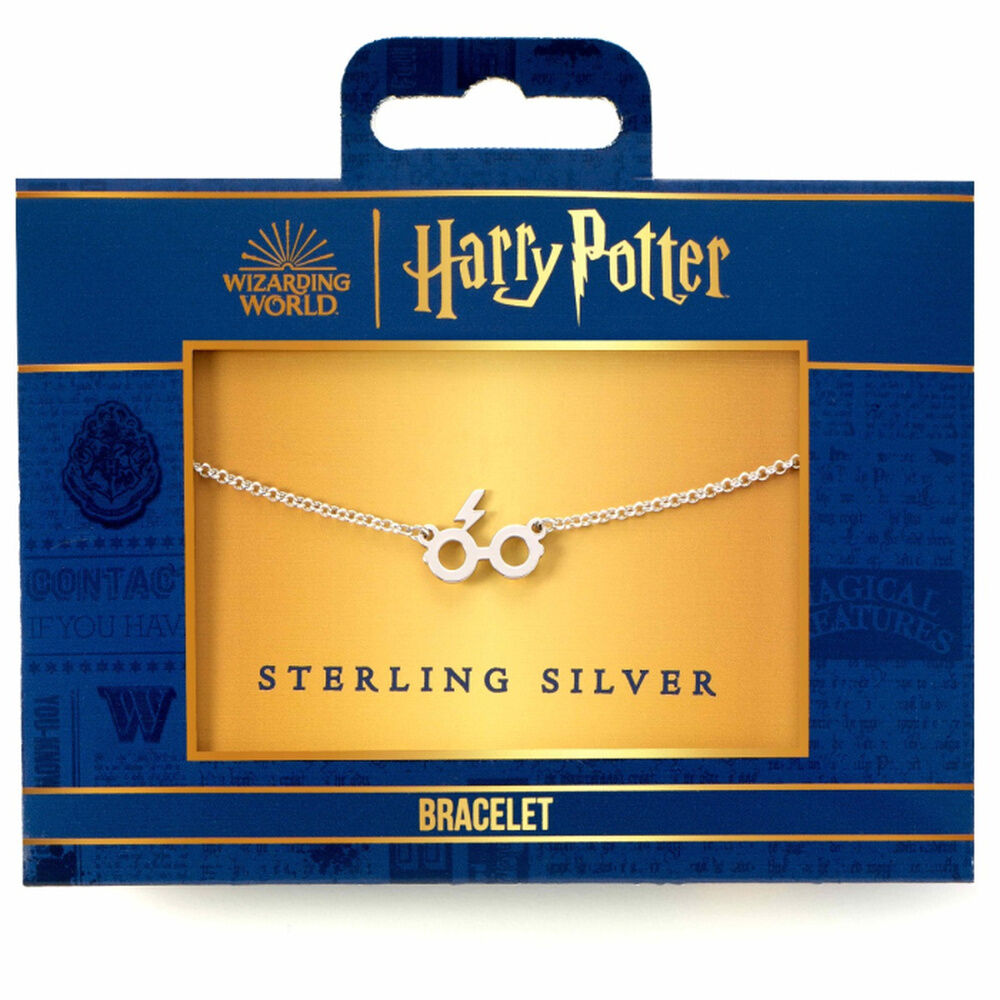 glasses & lightning harry potter silver bracelet