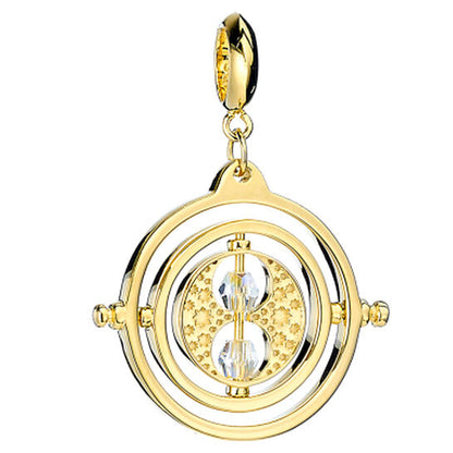 harry potter time turner charm  silver plated  gold plated