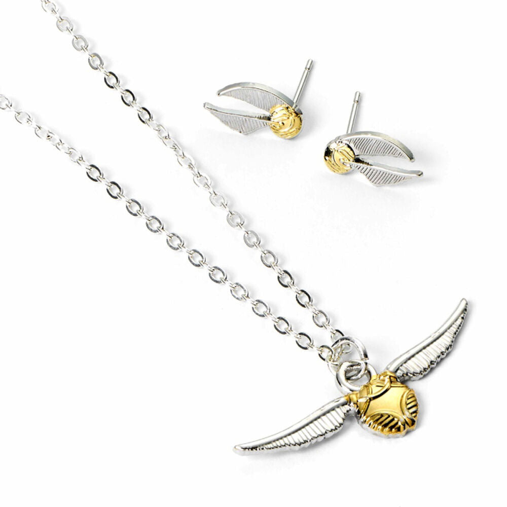 Harry Potter Golden Snitch Pendant Earrings Set