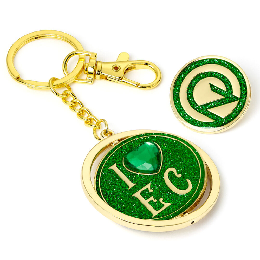 Gift Set Keychain + Pin I Love Emerald City Keyring Oz Logo Wicked