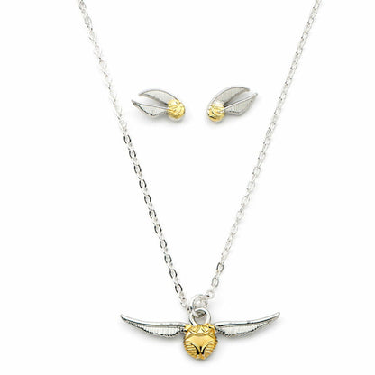Harry Potter Golden Snitch Pendant Earrings Set