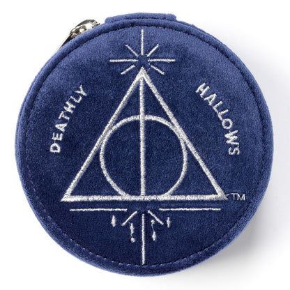 Caixa de joias de veludo inspirada nas Relíquias da Morte de Harry Potter
