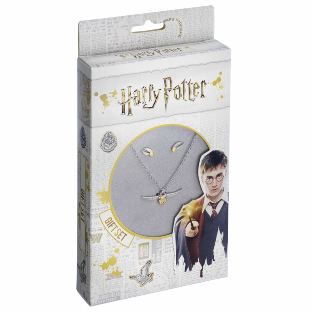 Harry Potter Golden Snitch Pendant Earrings Set