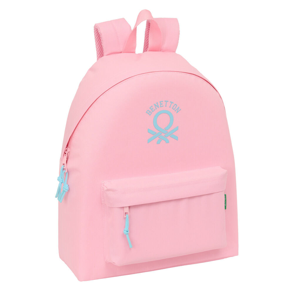 pastel pink benetton backpack 42cm
