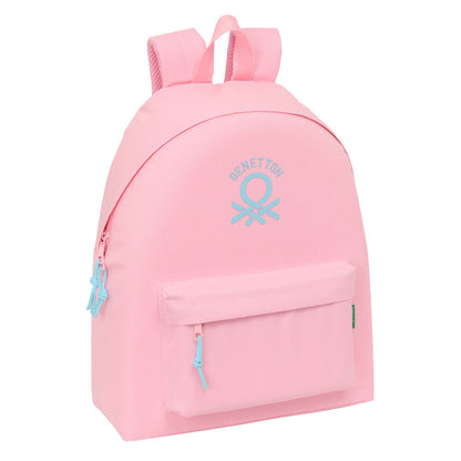 pastel pink benetton backpack 42cm