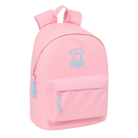 benetton pastel pink laptop backpack 41cm
