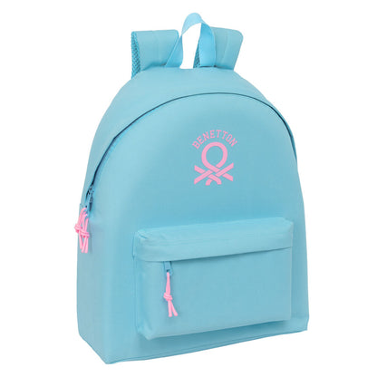 benetton light blue backpack 42cm