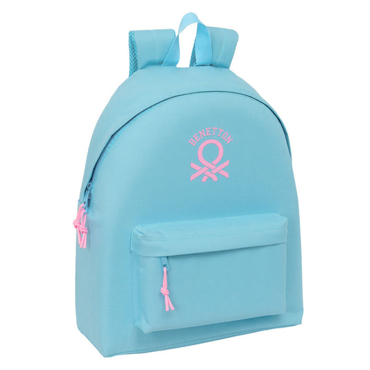 benetton light blue backpack 42cm