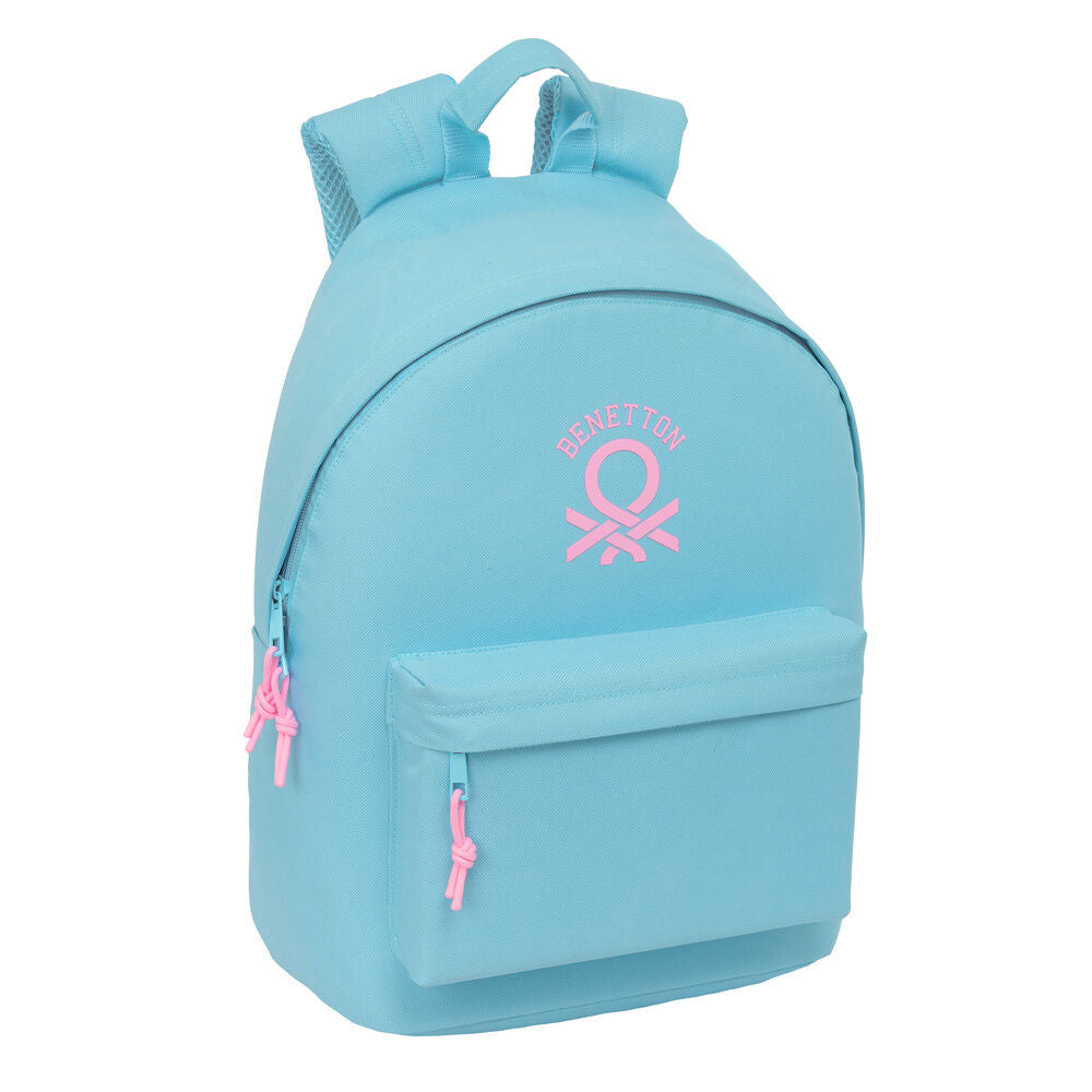 benetton light blue laptop backpack 41cm