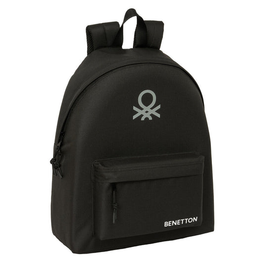 benetton black backpack 42cm