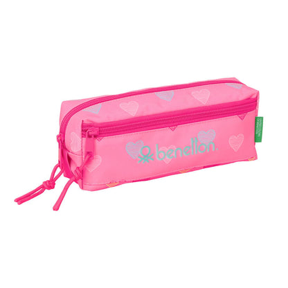 Heart Benetton triple pencil case