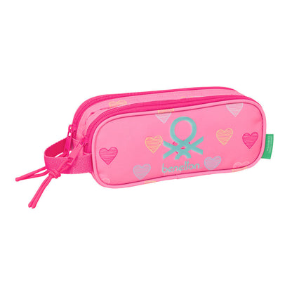 heart benetton double pencil case