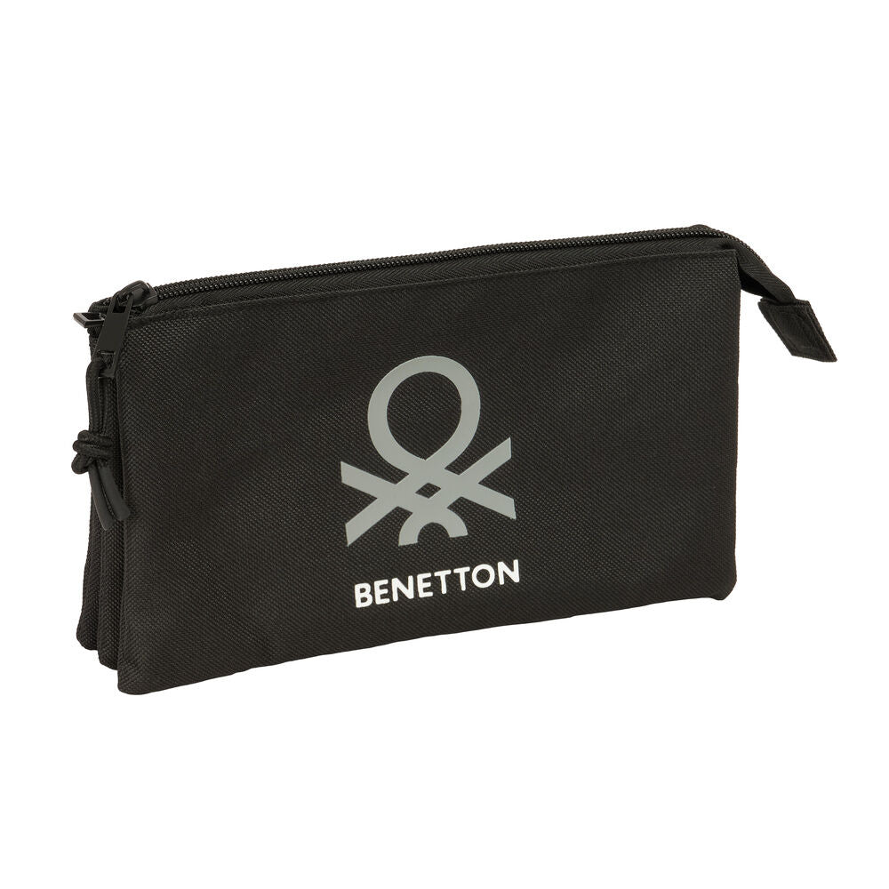 black benetton triple pencil case