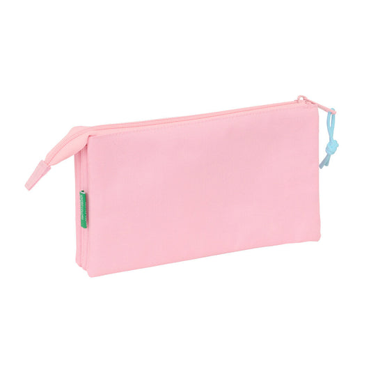 Astuccio triplo Benetton color rosa pastello