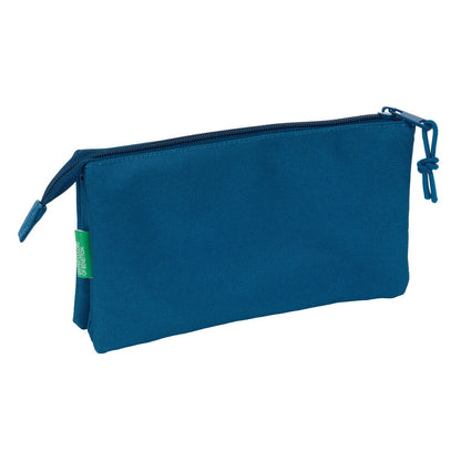 Dreifach Federmäppchen von Benetton in Marineblau