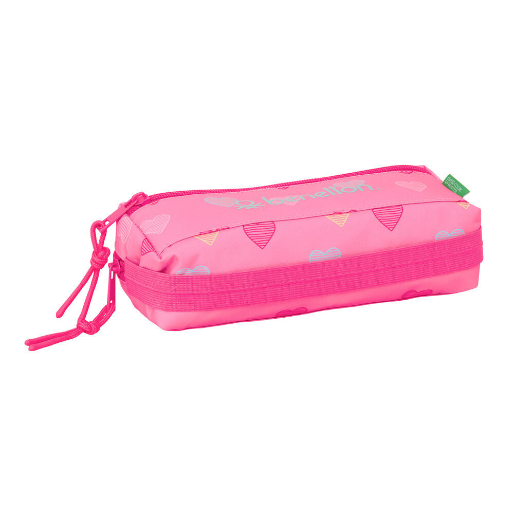 Heart Benetton triple pencil case