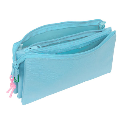 Trousse à crayons Benetton triple bleu clair