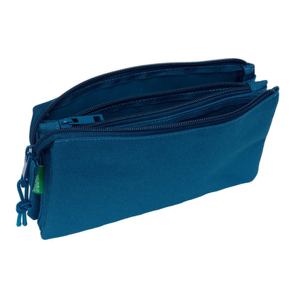 Dreifach Federmäppchen von Benetton in Marineblau