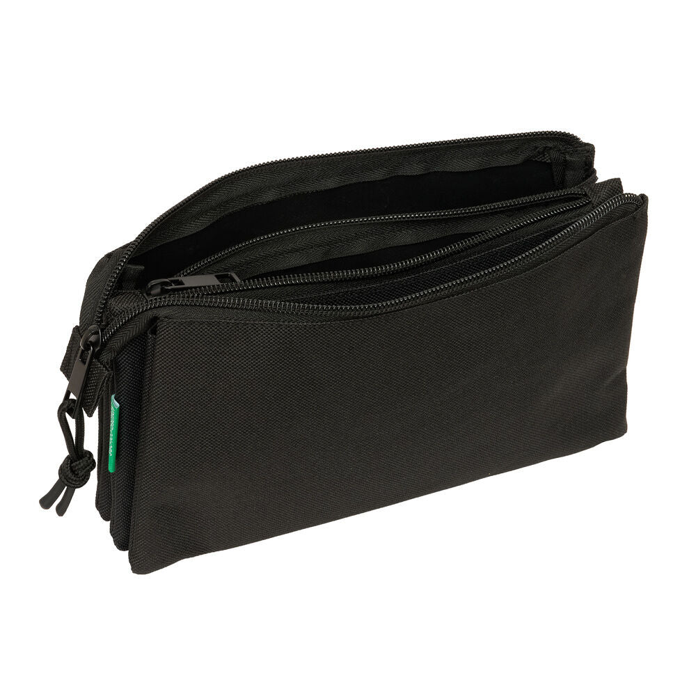 Astuccio triplo Benetton nero