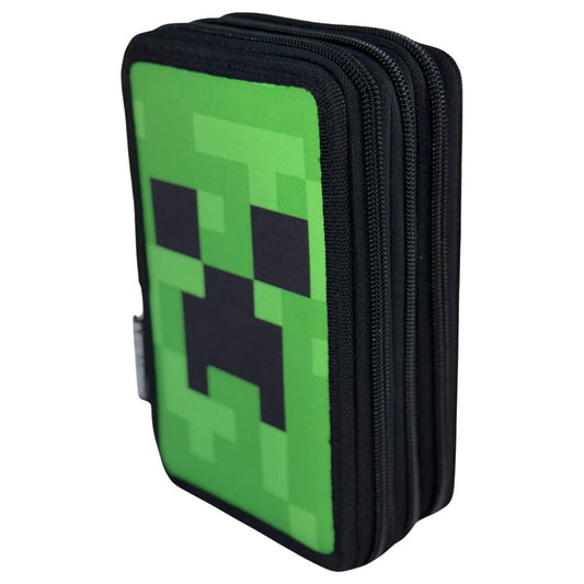 Face Minecraft triple zip bag