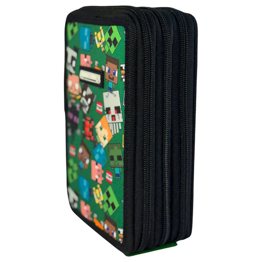 Minecraft Characters Triple Zip Bag