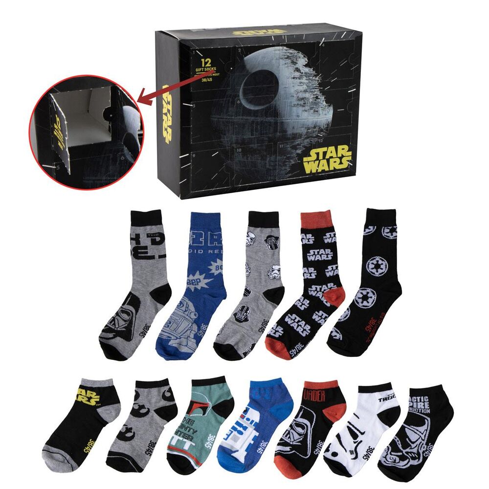 set of 12 pairs of star wars adult socks