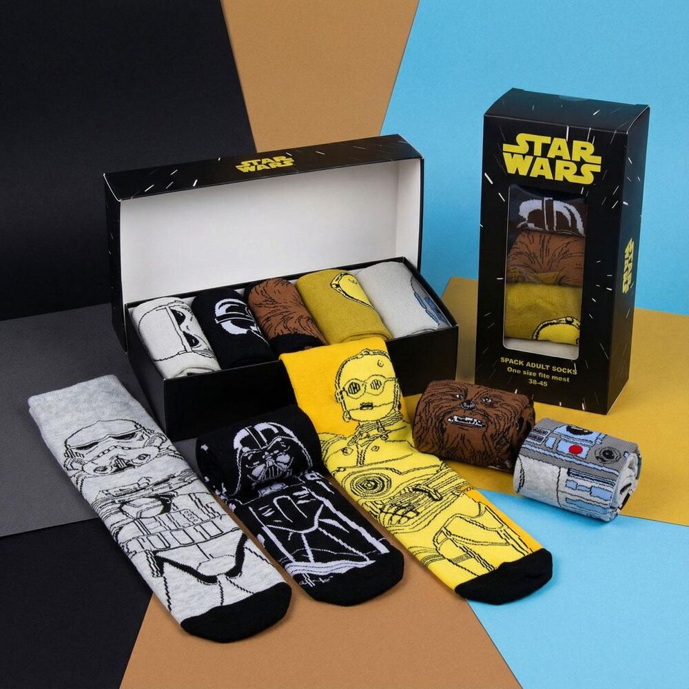 Blister pack of 5 pairs of Star Wars adult socks