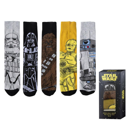 blister pack of 5 pairs of star wars adult socks