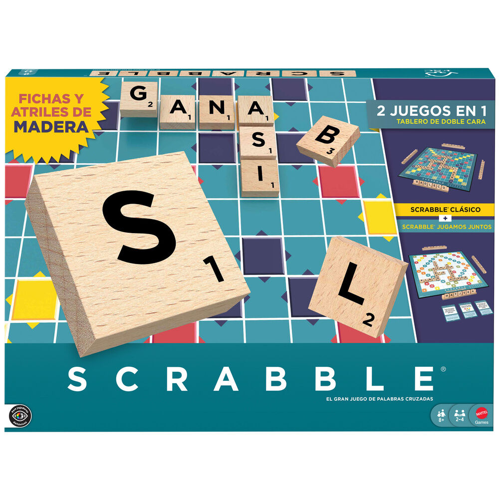 scrabble core wood board game (spanish)