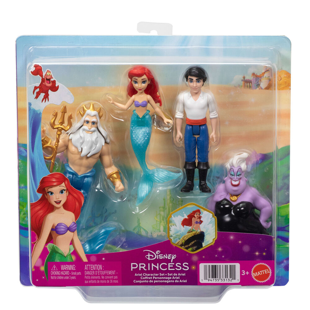 Blister pack of 4 figures The Little Mermaid Disney