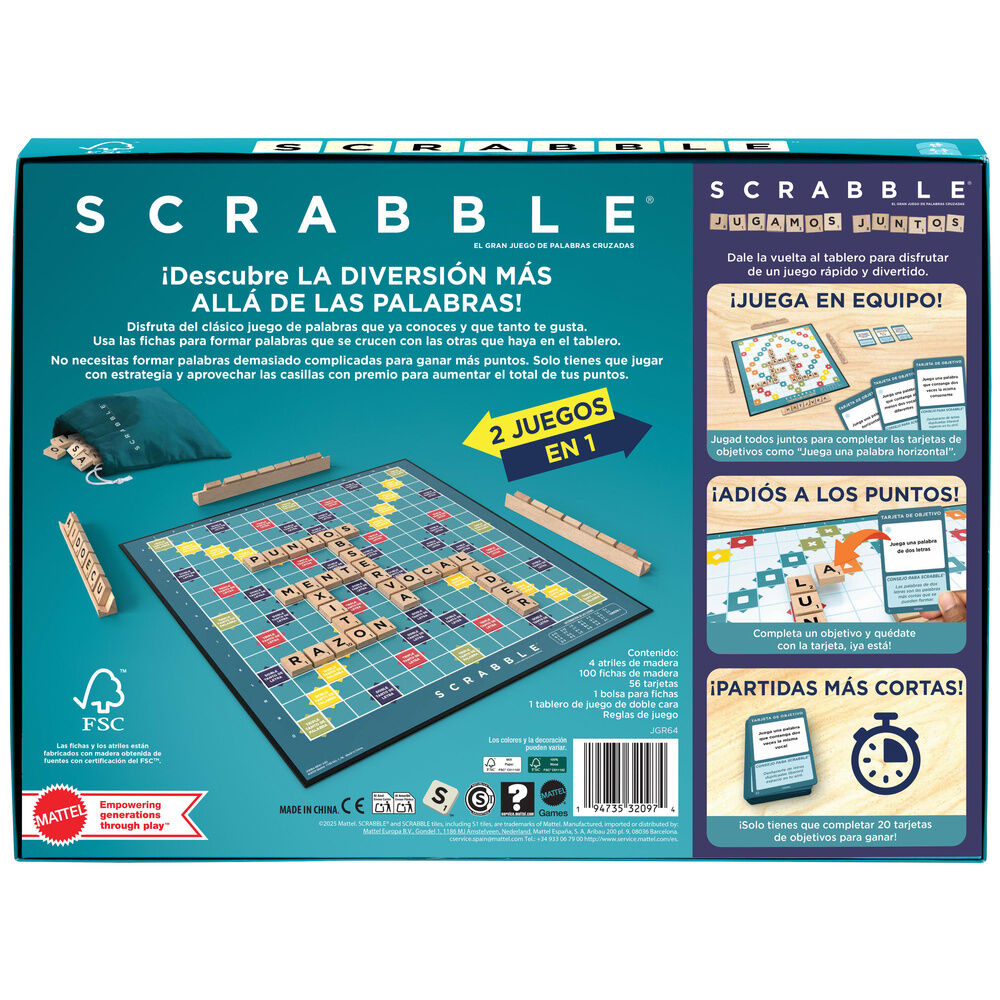 Scrabble Core Wood board game (Spanish)