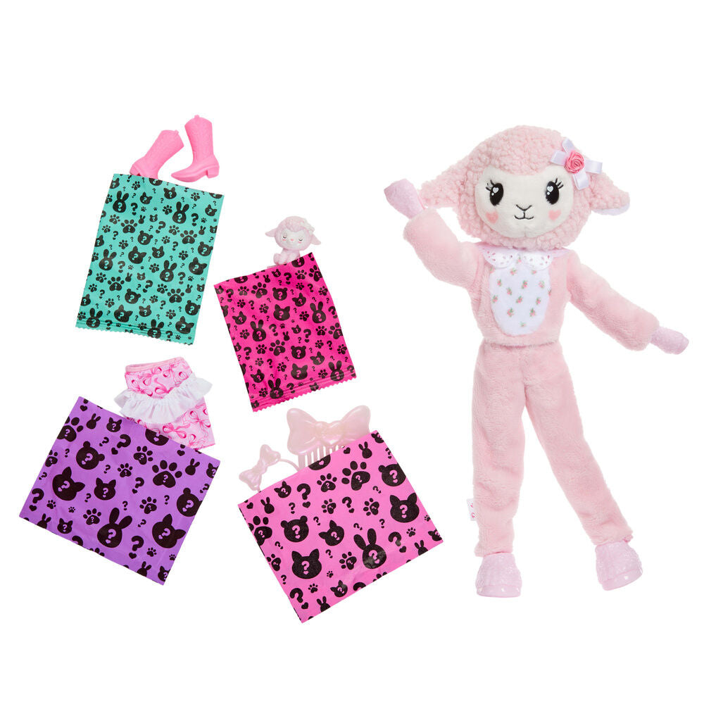 Różowa lalka owieczka z kokardkami i słodkimi kokardkami Barbie