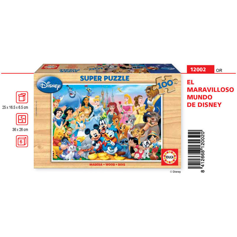 Puzzle in legno Disney's Wonderful World da 100 pezzi