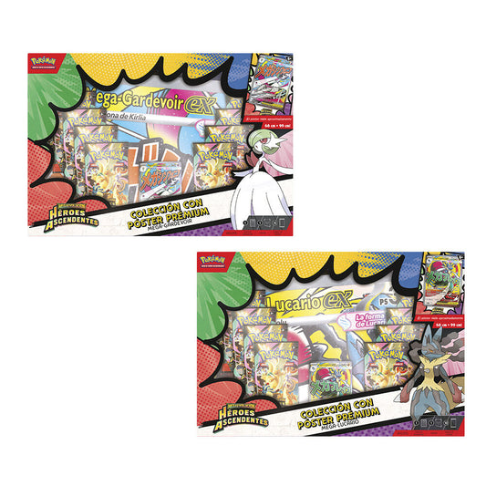 premium poster collection blister pack of pokemon ascendant heroes cards (spanish assortment)
