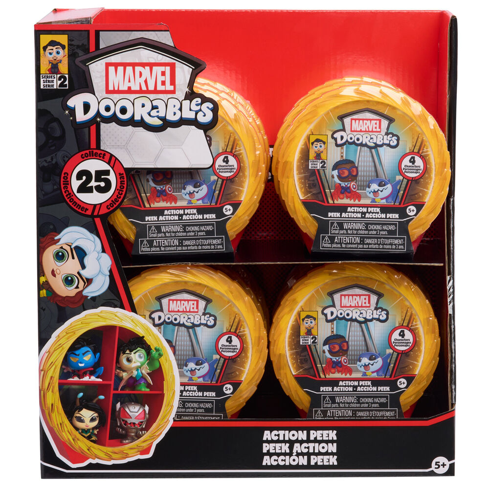 Surprise capsule 4 figures Action Mini Peek Series 2 Marvel Doorables assorted