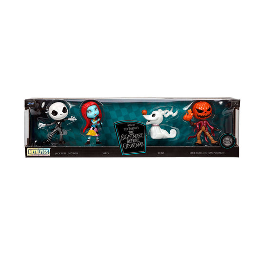 Confezione blister da 4 statuette metalfigs Nightmare Before Christmas Disney da 7 cm
